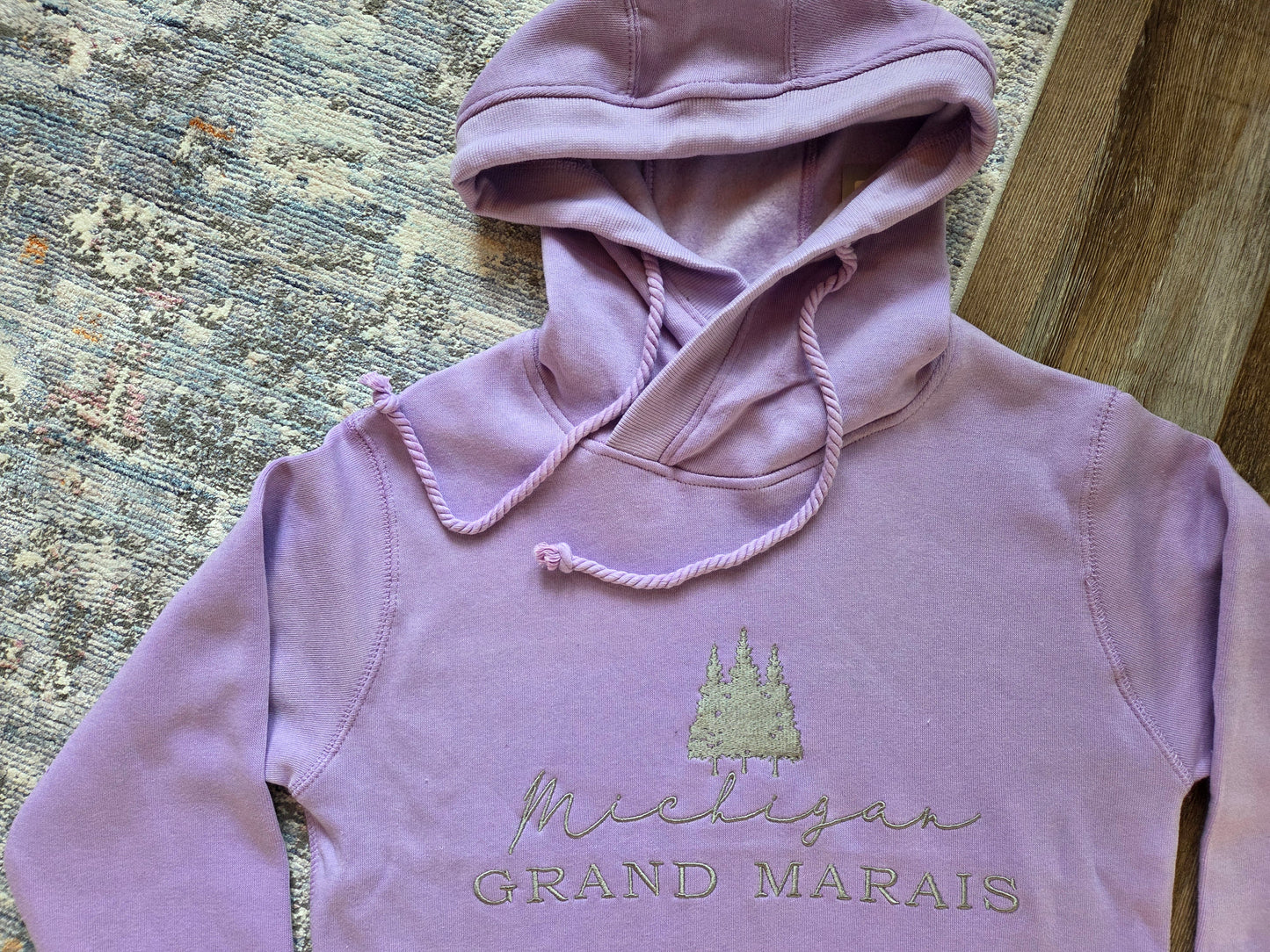 Light purple cross neck hoodie