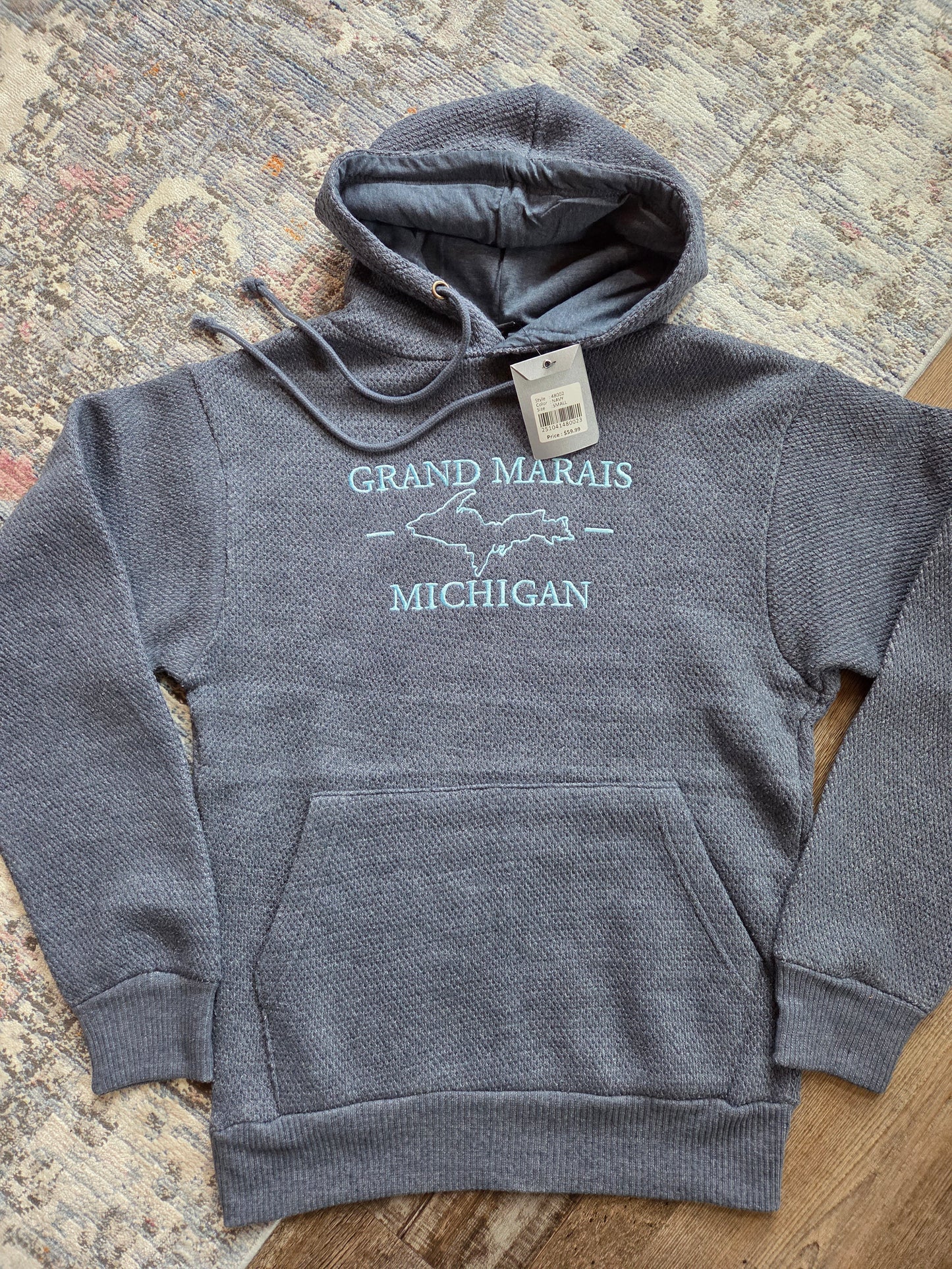 Honeycomb fleece hoodie - embroidered