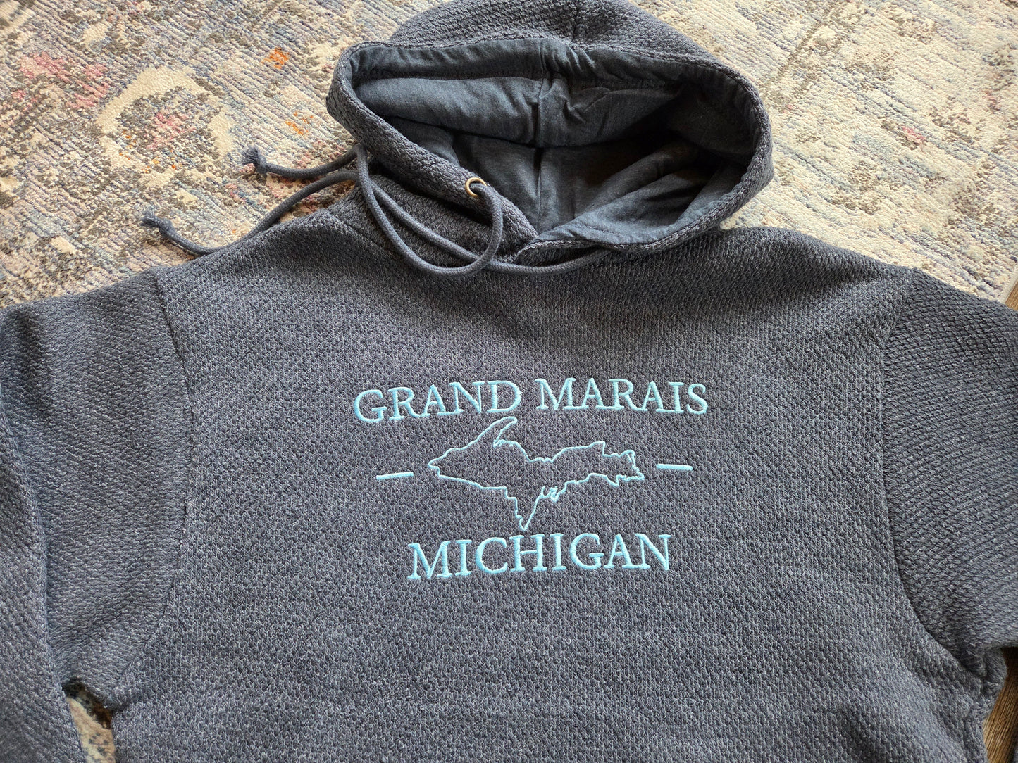 Honeycomb fleece hoodie - embroidered