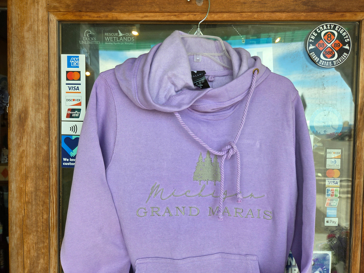 Light purple cross neck hoodie