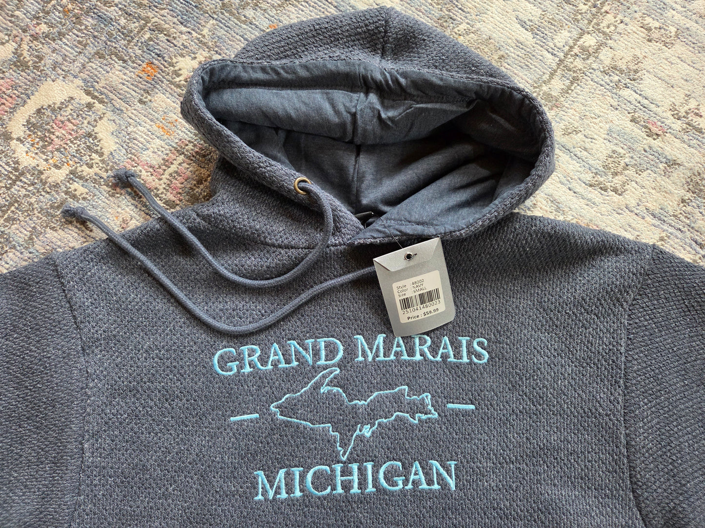 Honeycomb fleece hoodie - embroidered
