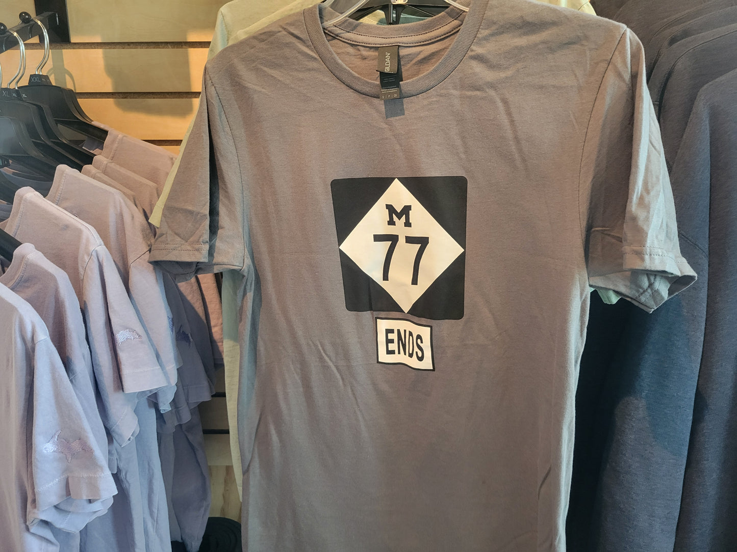 77 ends short sleeve gray