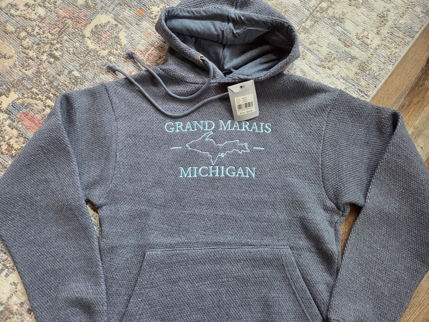 Honeycomb fleece hoodie - embroidered