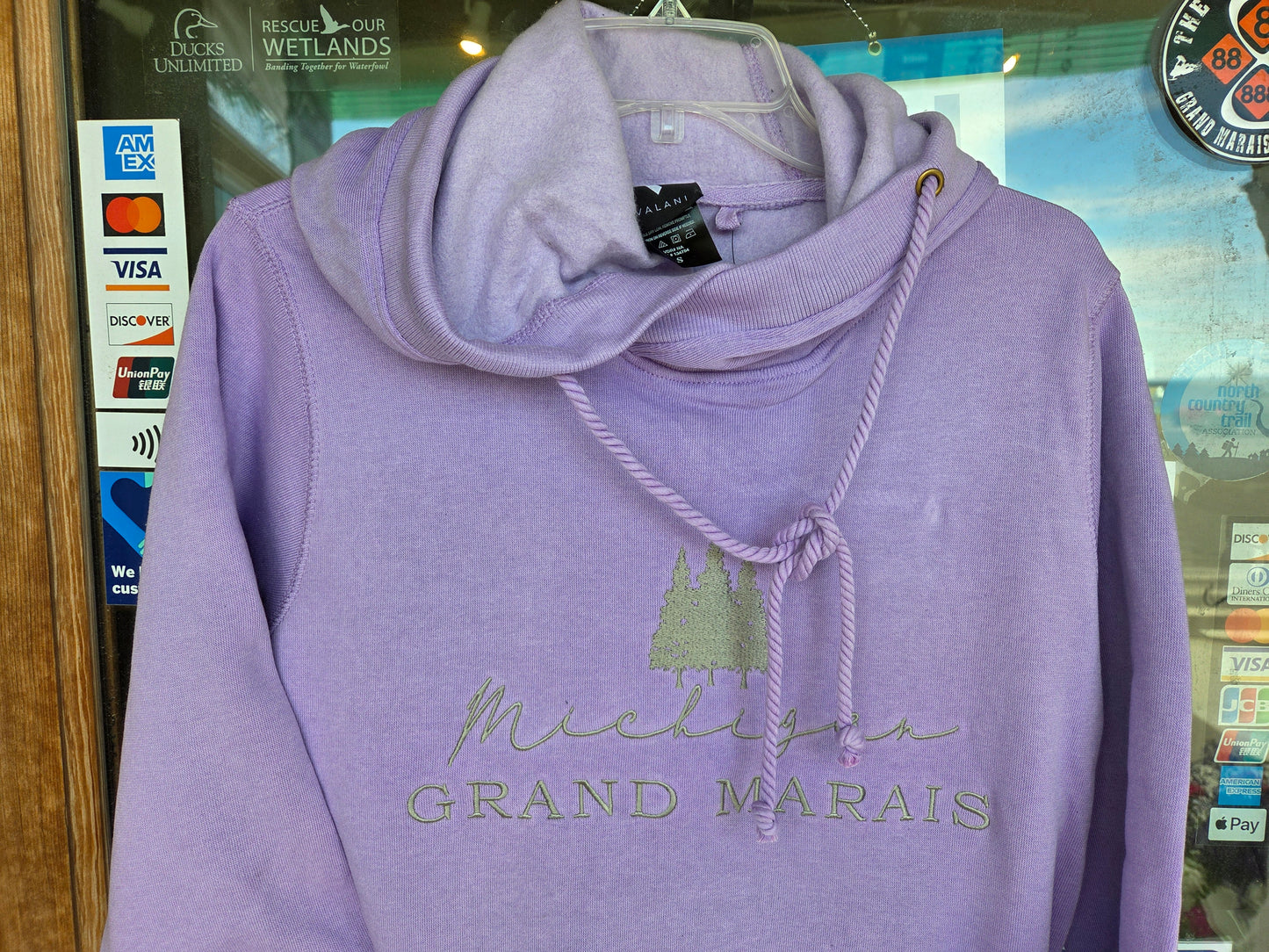 Light purple cross neck hoodie