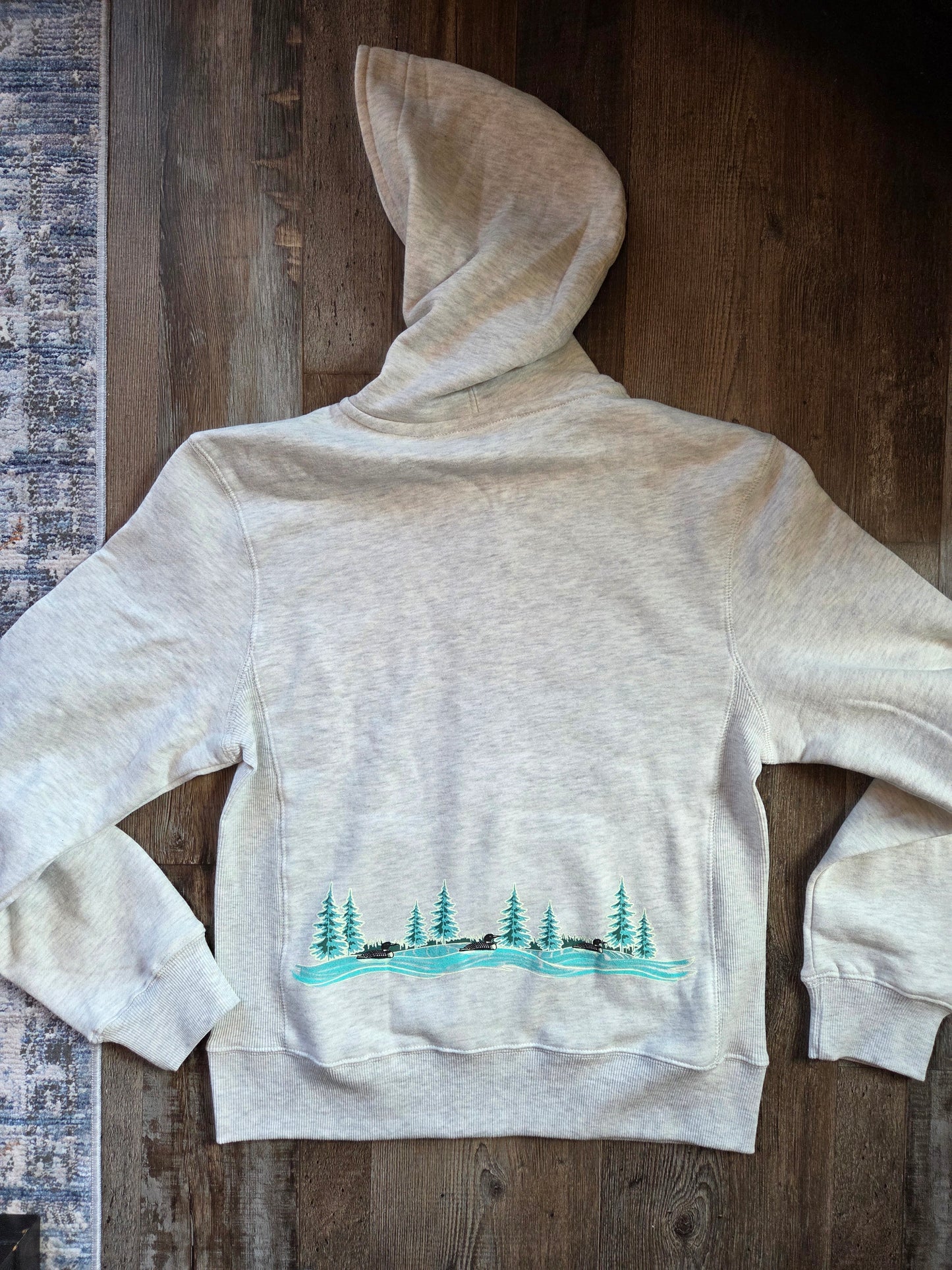 Hoodie with loons on back