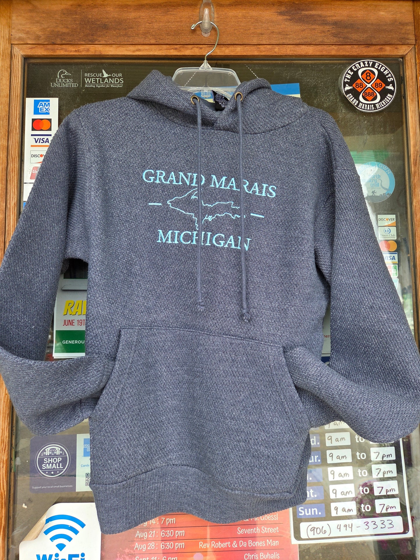 Honeycomb fleece hoodie - embroidered