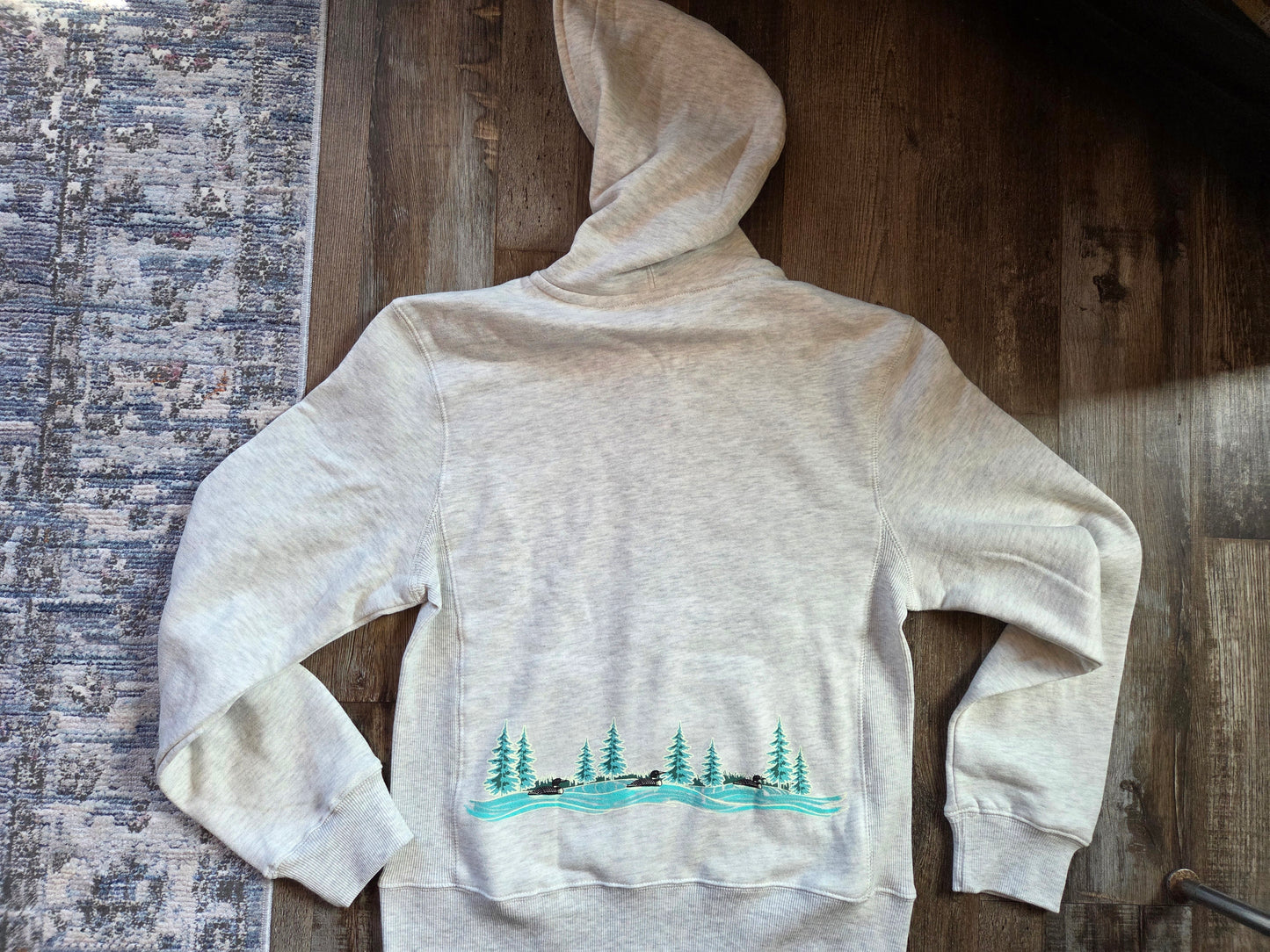 Hoodie with loons on back