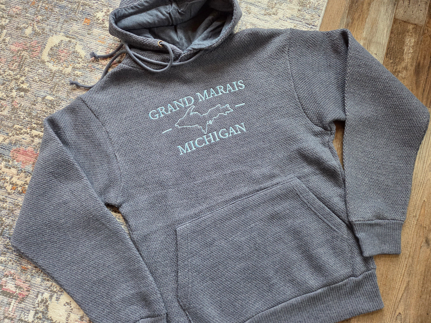 Honeycomb fleece hoodie - embroidered