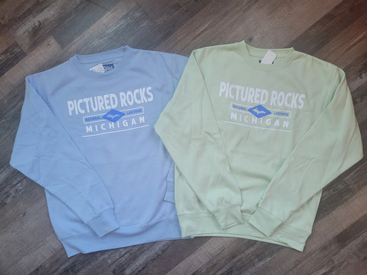 crew sweatshirt - light blue or pistachio green color