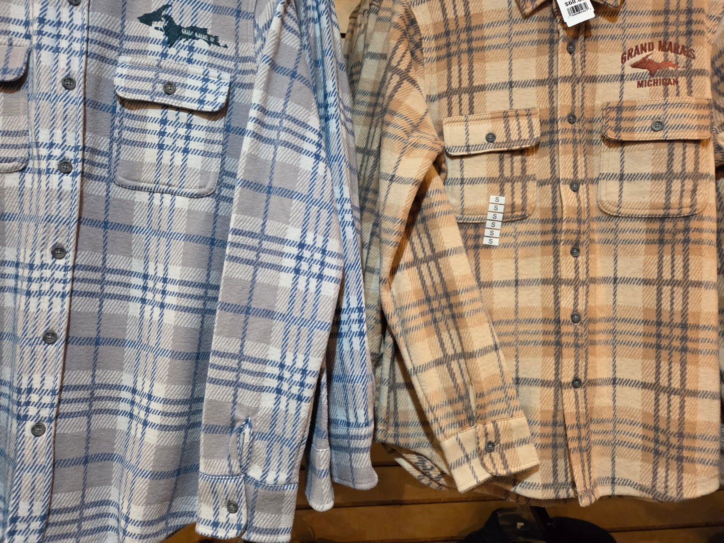 Knit flannel shirt - blue or natural