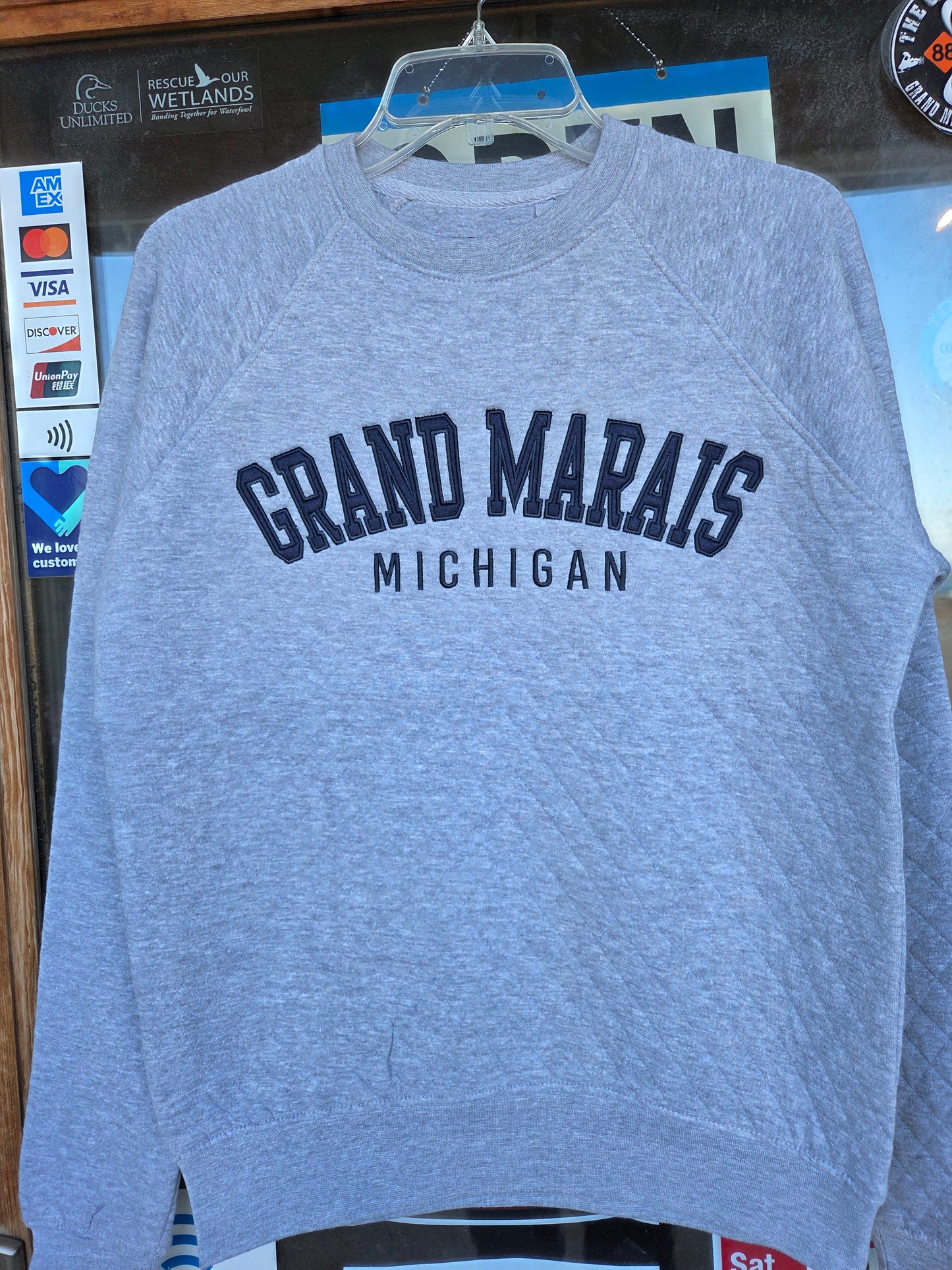 Quilted Raglan Crewneck