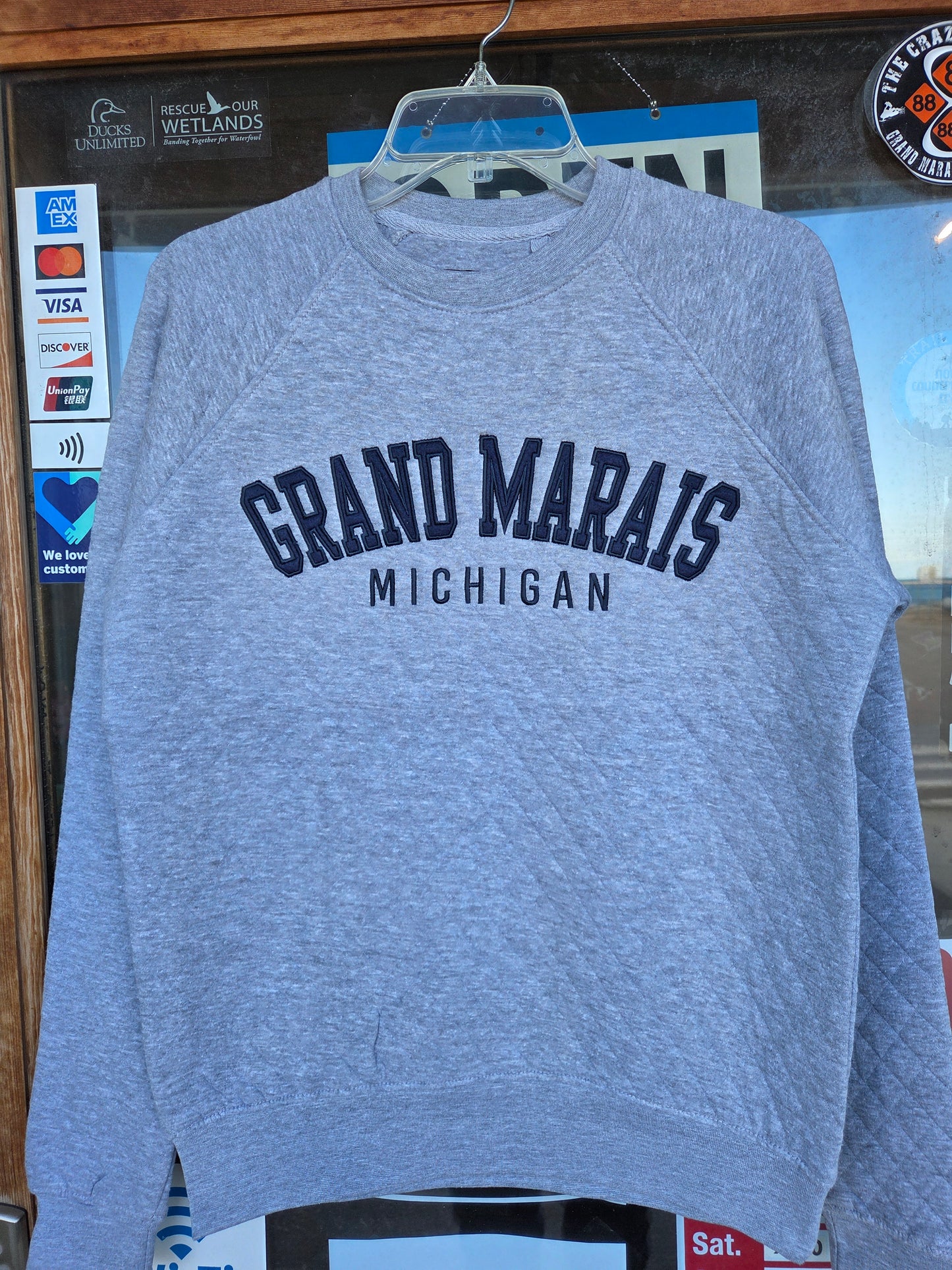 Quilted Raglan Crewneck
