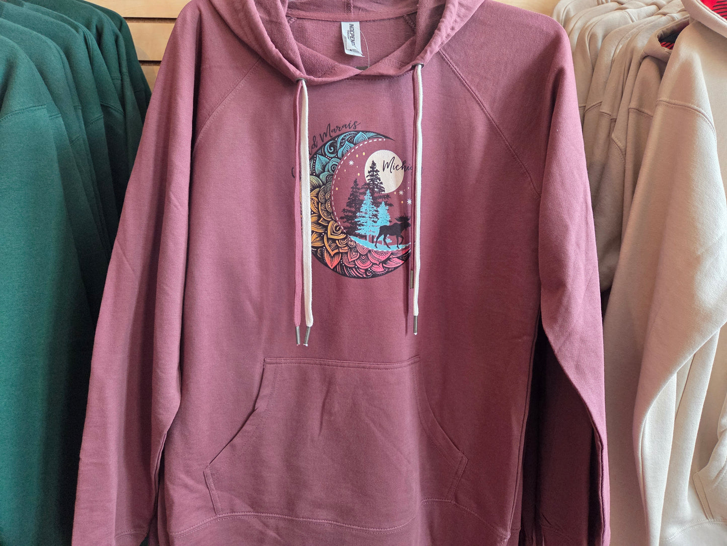 Lightweight hoodie - port color