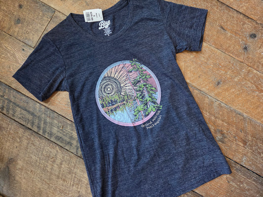 Ladies scoop neck short sleeve