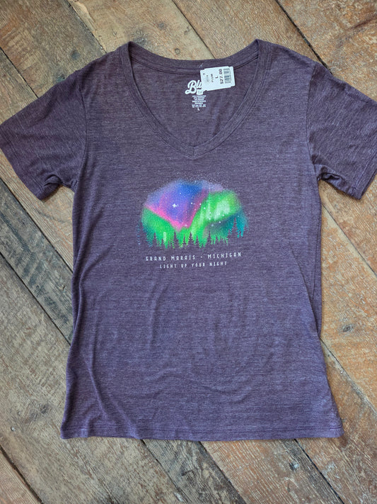 Ladies v neck short sleeve