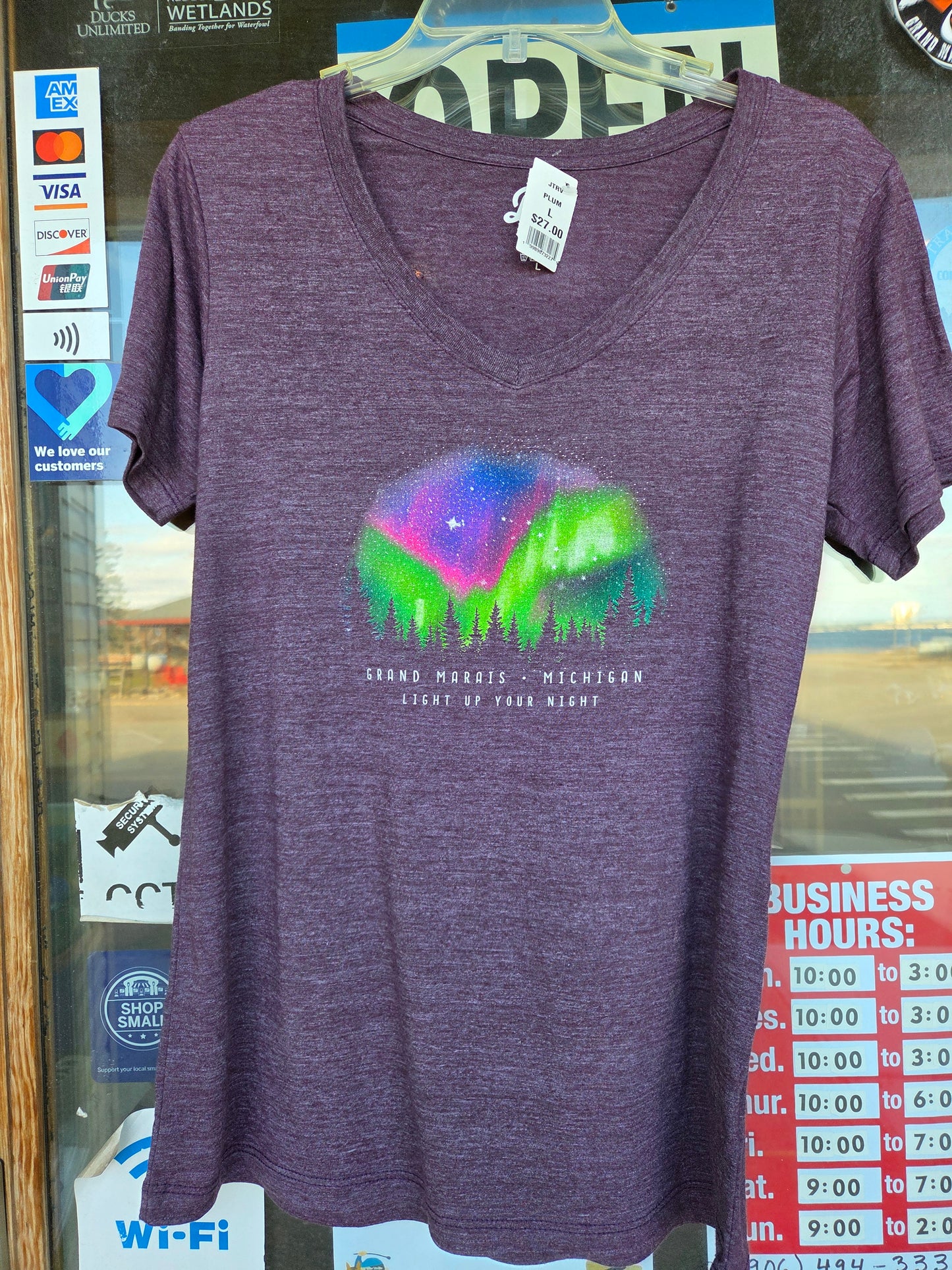 Ladies v neck short sleeve