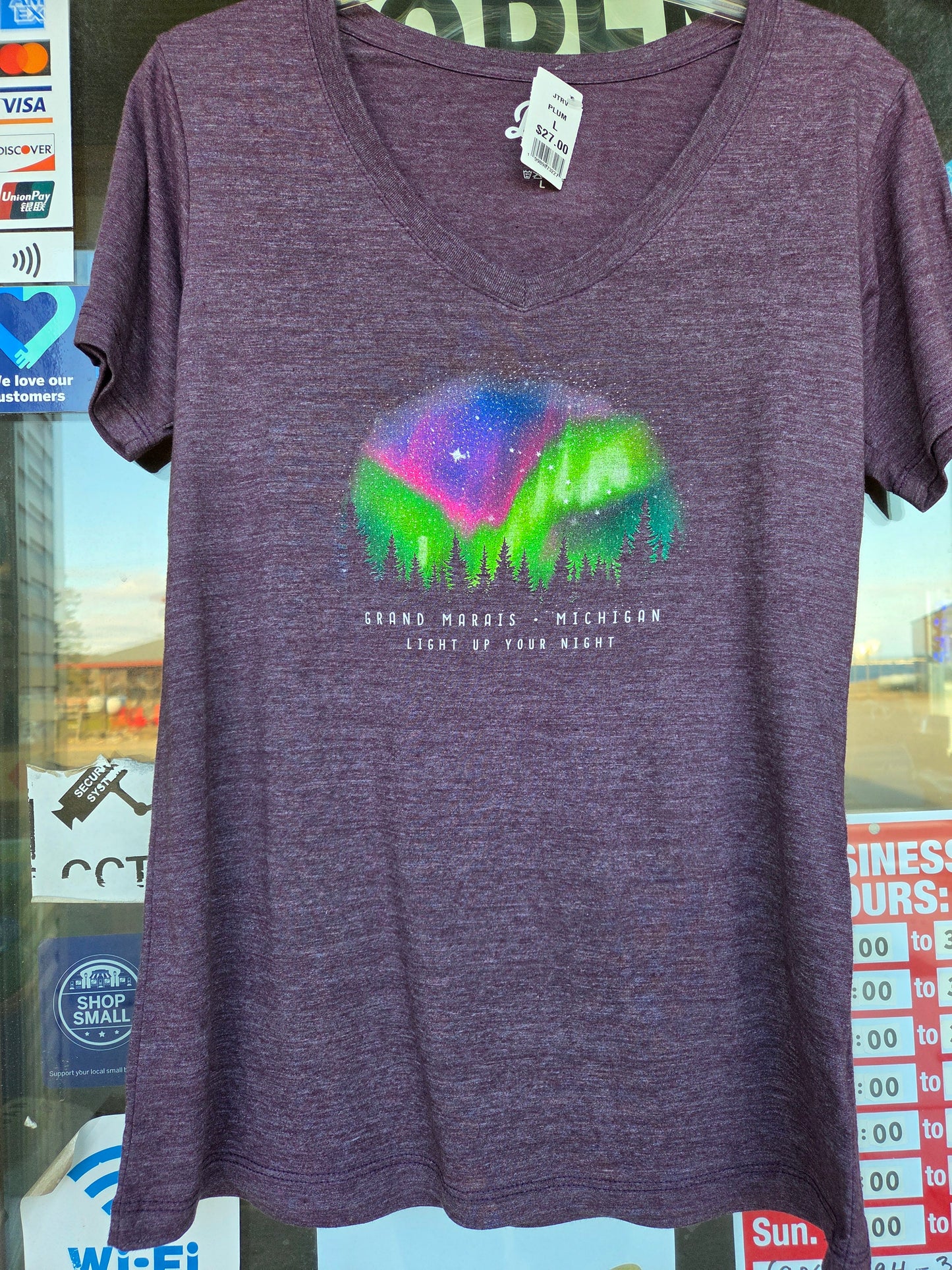 Ladies v neck short sleeve