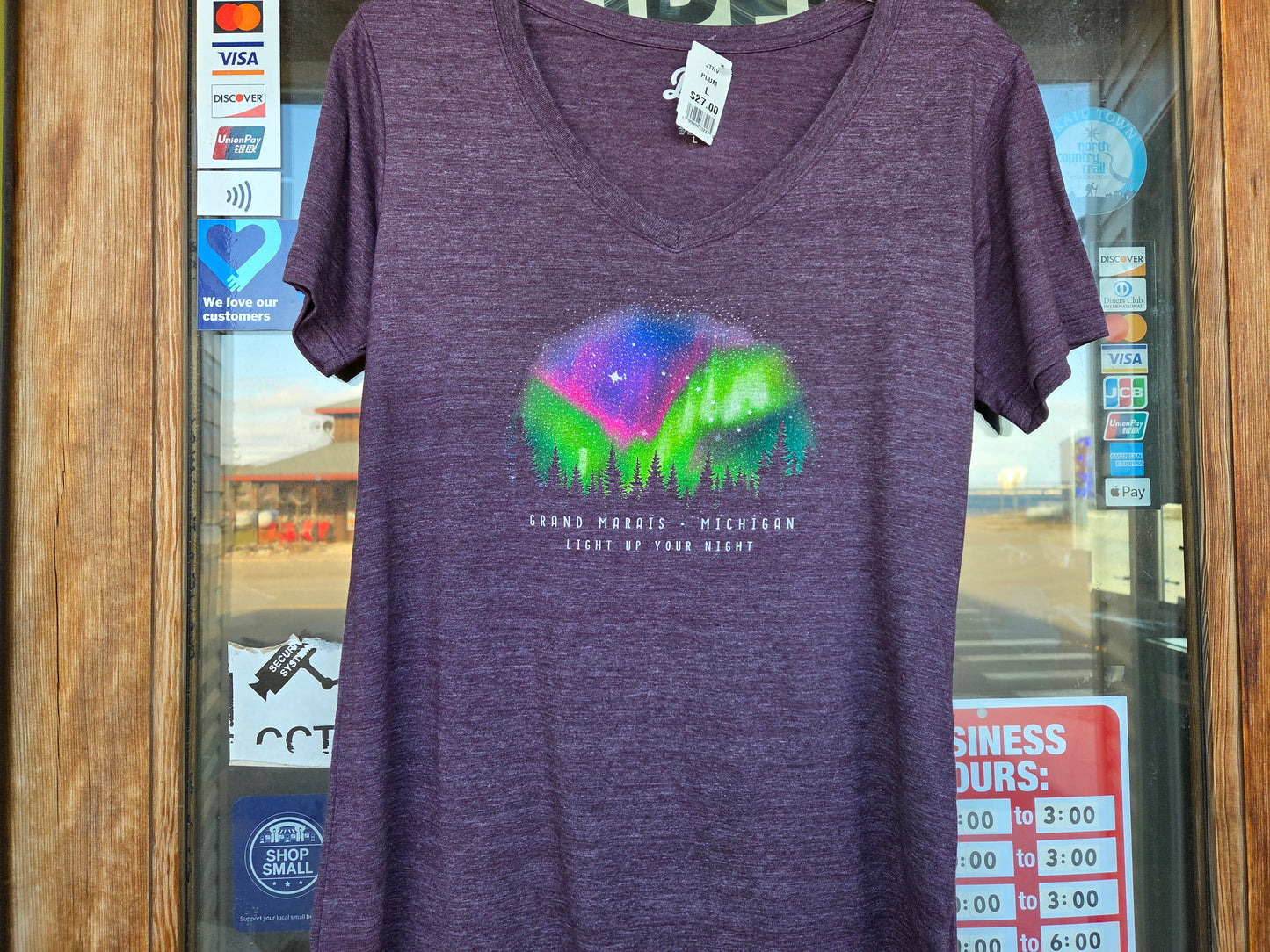 Ladies v neck short sleeve
