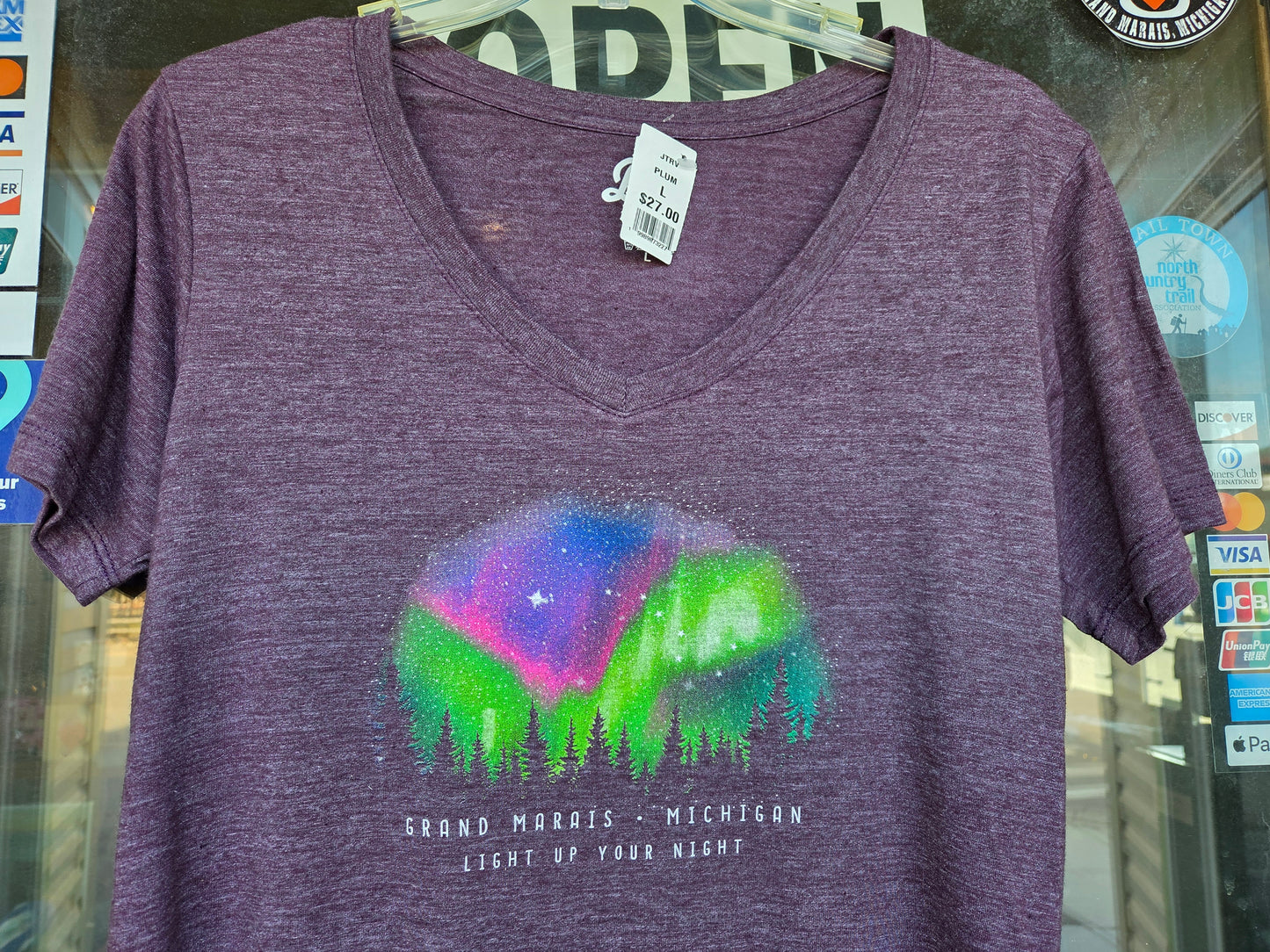Ladies v neck short sleeve