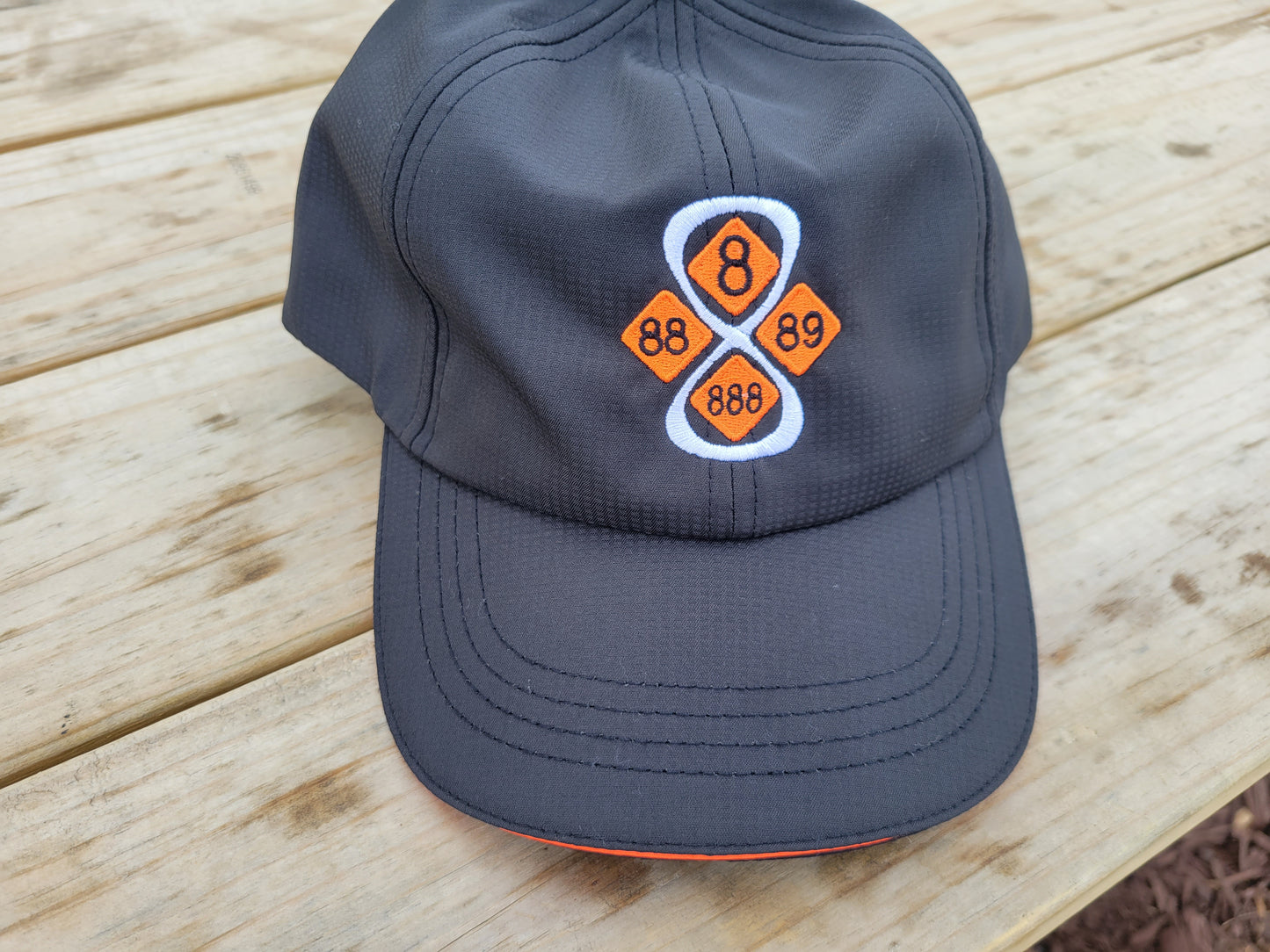 Crazy 8's hat - baseball cap - orange trim
